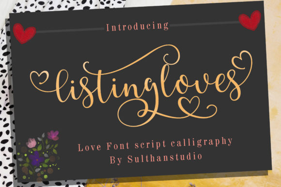 Listing Loves: A Versatile Calligraphy Font for Creative and Professional Use